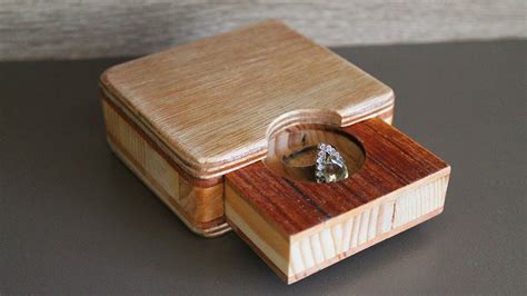 wood and metal ring box|homemade ring box.